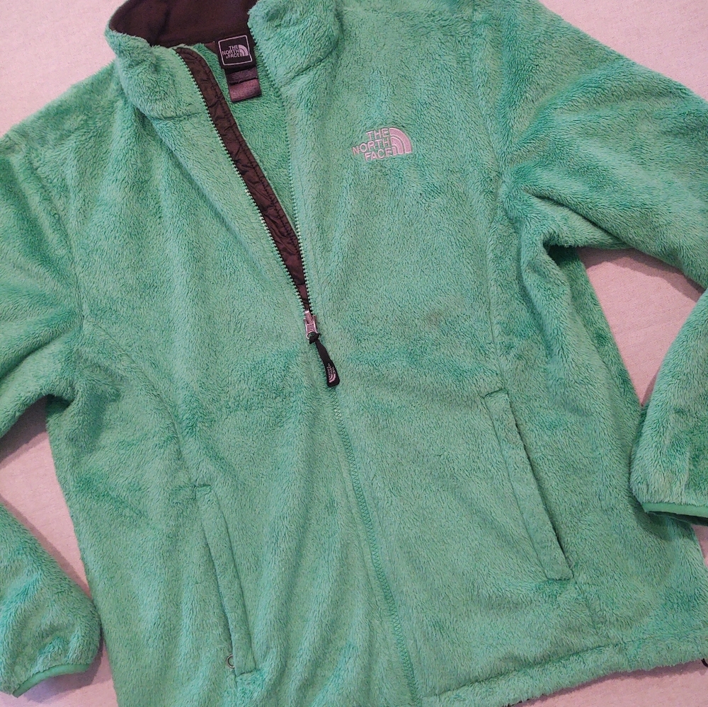 The North Face Mint Green Fleece Women's Jacket~ Zip-Up Size: L